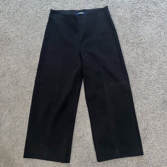 RALPH LAUREN CHAPS WIDE LEG CROPPED PULL-ON STRETCH KNIT PANTS TROUSERS Womens S - Picture 1 of 13